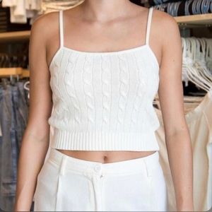 Brandy Melville white sweater tank (worn twice)